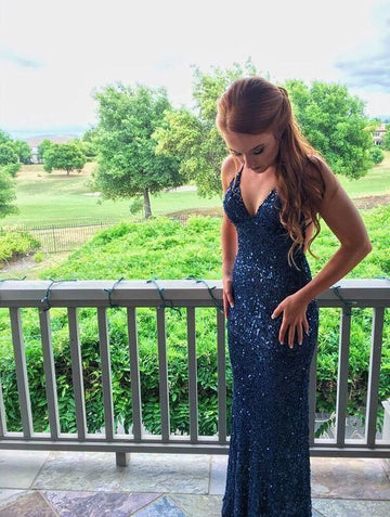 Fashion Tight Navy Blue Prom Dress Long Prom Dresses HZ1023